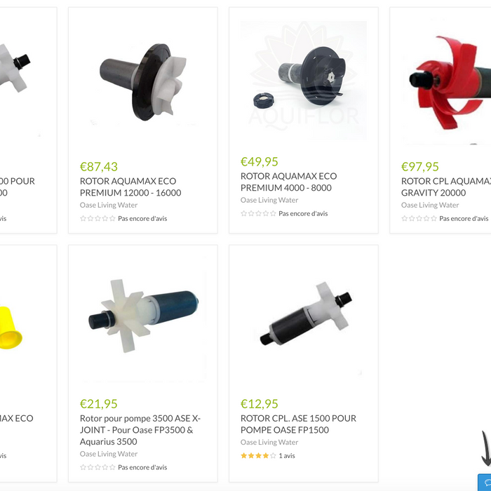 Je cherche un rotor de remplacement pour ma pompe OASE