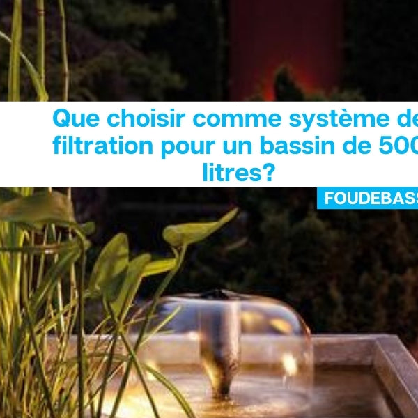 Que choisir comme système de filtration pour un bassin de 500 litres?
