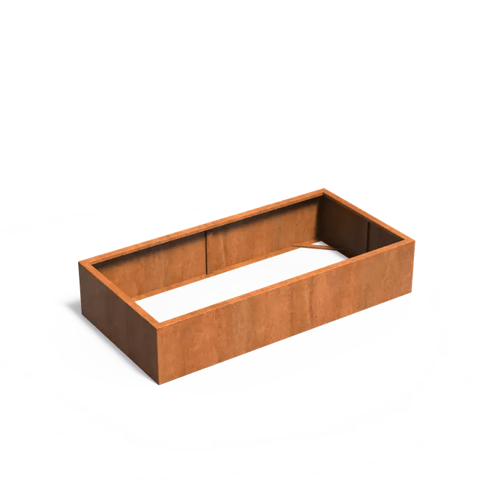 Aquigarden Jardinière en corten - Andes sans fond 2m x 1m x 0.4m CAW20.2