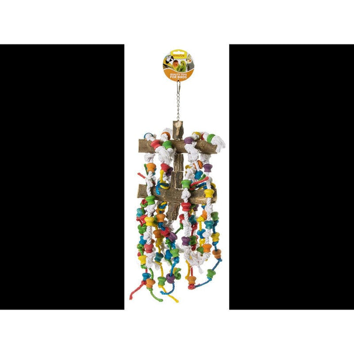 FDA SHOP NON-FOOD PERCHE EN BOIS DOUBLE AVEC CORDE A NOEUDS 5400351015558 14012