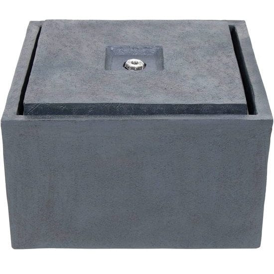 FOUDEBASSIN.COM AA SONORA II - bassin d'eau carré avec son réservoir d'eau polyrésine anthracite, 900 l/h - LED ring 1x8 blanc froid, 8711465871624 1387162