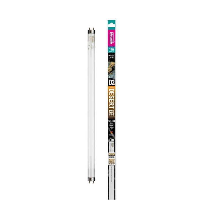 FOUDEBASSIN.COM ARCADIA D3+ DESERT T8 LAMP 12% UVB 60CM 18 WATT 0830857008511 R2100425