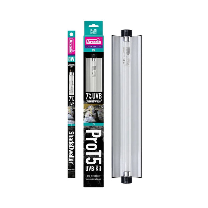 FOUDEBASSIN.COM ARCADIA PRO T5 UVB KIT SHADEDWELLER 7% UVB 8 WATT 0844046000583 R2100350