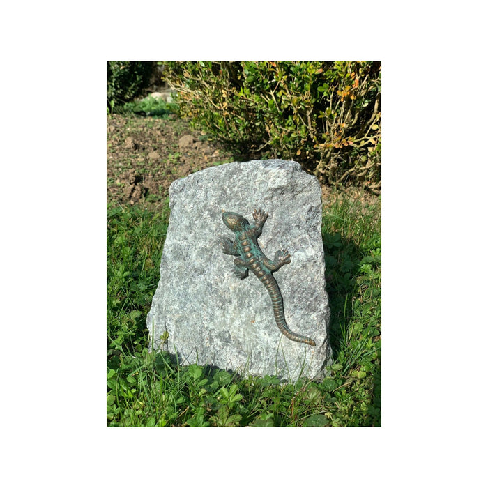 FOUDEBASSIN.COM Bronze-Skulptur Eidechse auf Granit 5489632890 994354