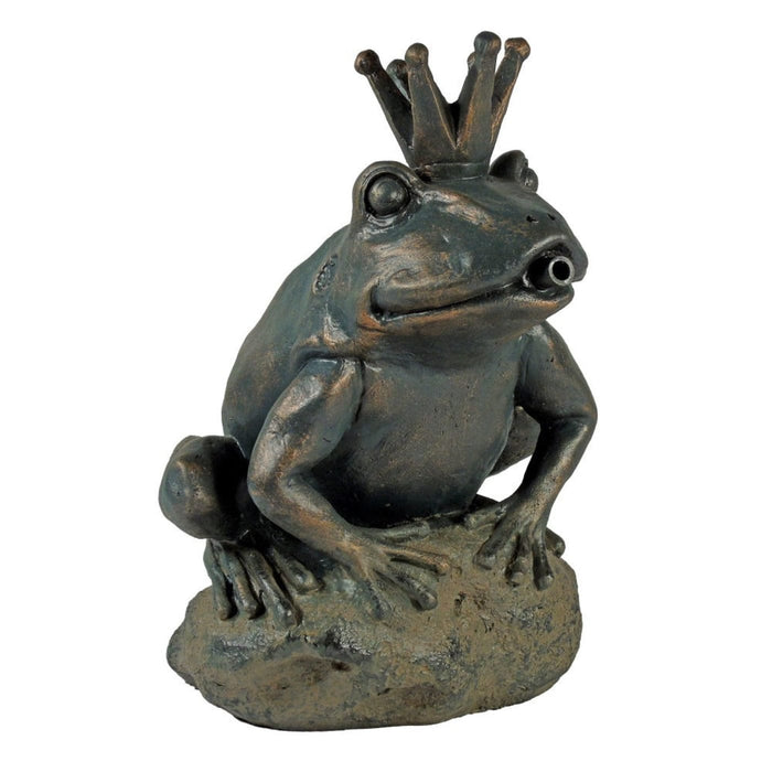 FOUDEBASSIN.COM Gargouille "Reine grenouille" - coloris anthracite/bronze, polyrésine, Ø9-13 mm - H27 x 19 x 20 cm 8711465860901 1386090