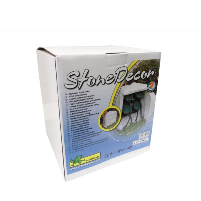 FOUDEBASSIN.COM StoneDecor - boitier électrique décor 4 prises 230 VAC 8711465541060 1354106