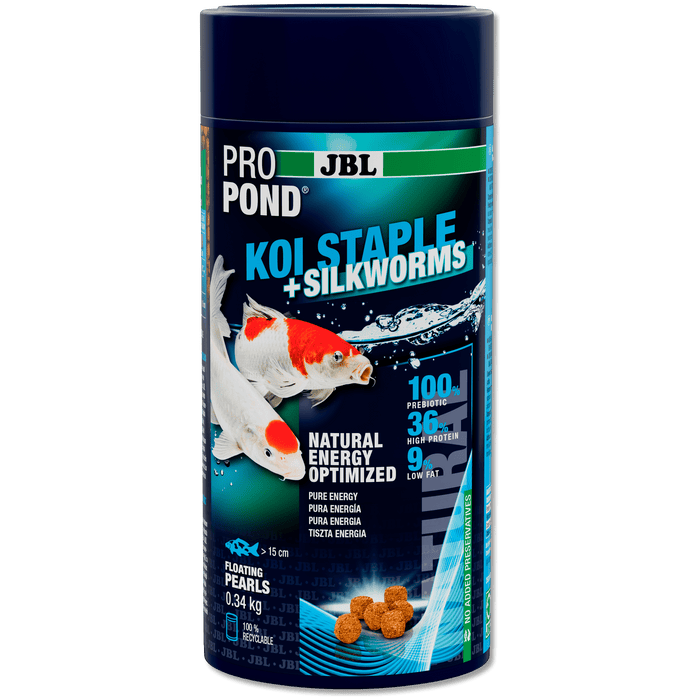 JBL JBL ProPond Koi Staple+Silkworms - 1L/0.34kg - Aliment 4 saisons pour carpes koï et autres poissons de bassin 5018100