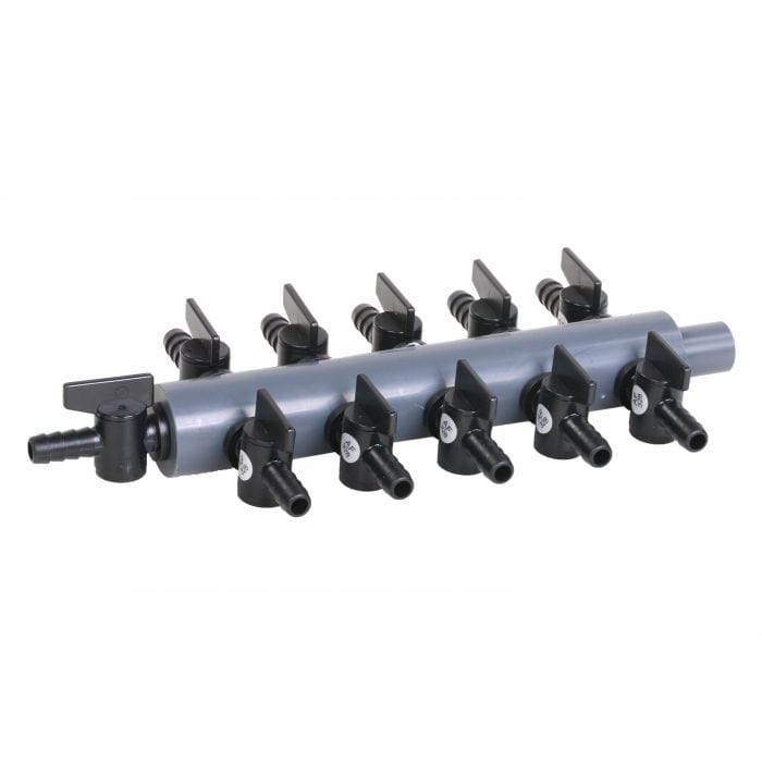Aquaforte Robinets pour pompe à air 11 VOIES Vanne en plastique pour pompe à air 9mm - 3/5/7/9/11 voies - Aquaforte 8717605102917 SC273