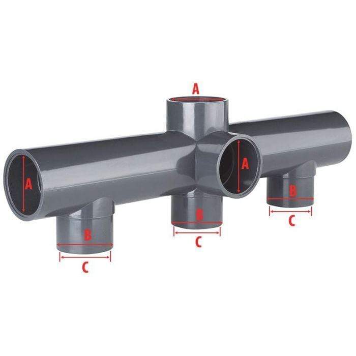 PVC center manifold - To be glued - Under pressure