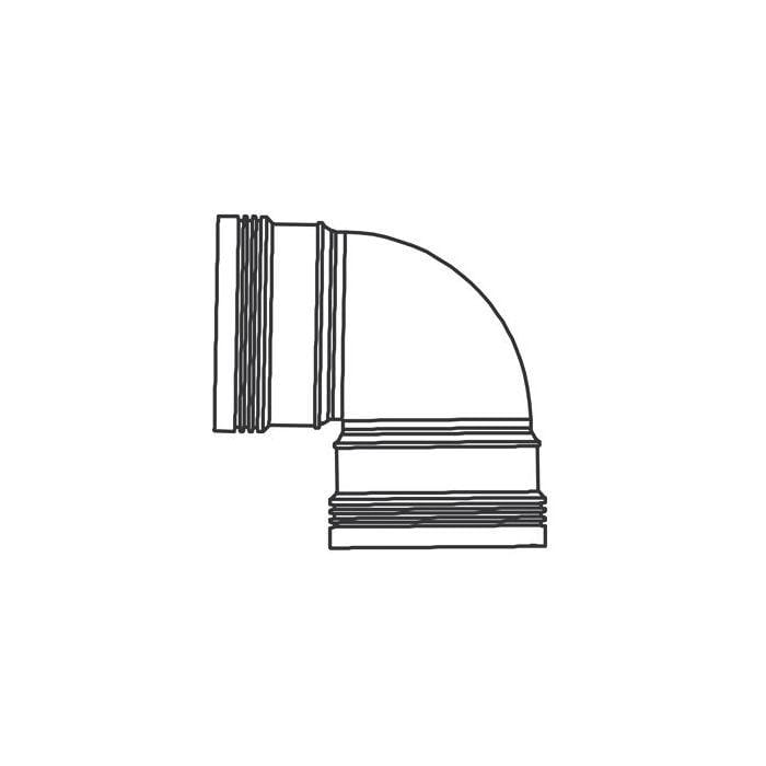 Aquaforte Pièces PP/PE Coude 90° PP F/F - À emboiter - Pour évacuation