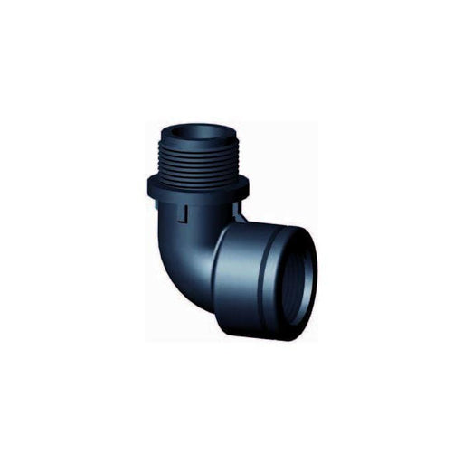 Aquaforte Pièces PP/PE Coude 90° PP noir - À filet intérieur et extérieur