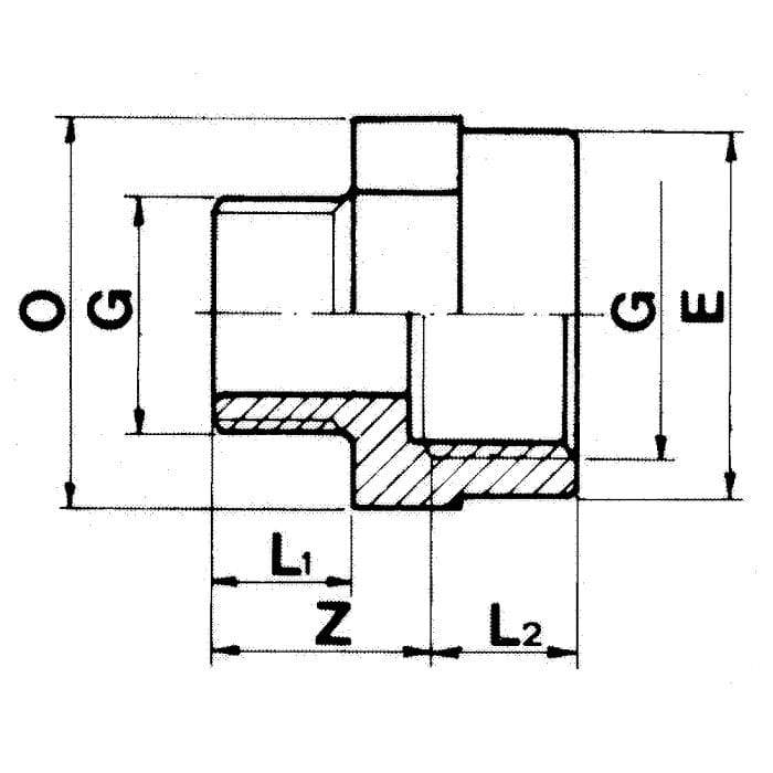 Aquaforte PVC Douille de réduction filet extérieur et intérieur PVC - À filet - Sous pression