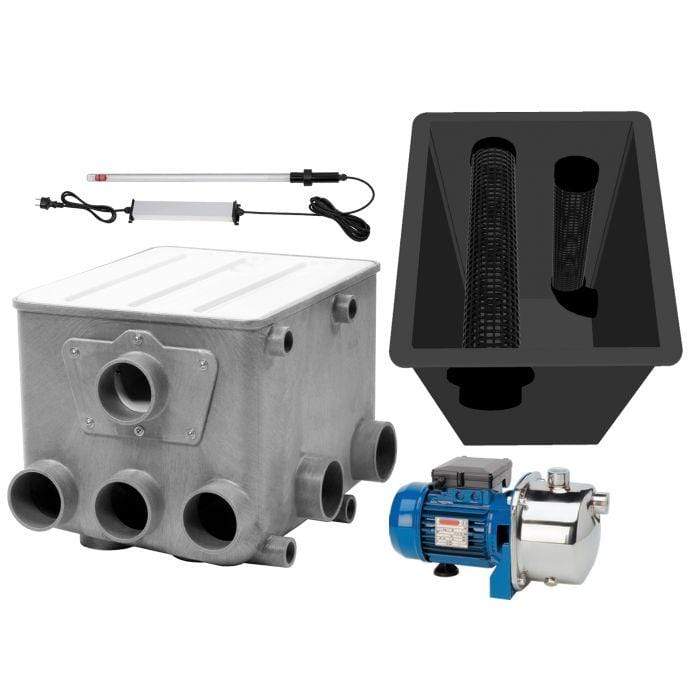 Aquaforte Filtres à tambour Filtre AFT-1 + Pompe de rincage + UV submersible 40W + Chambre Bio Filtre à tambour AFT-1 avec couvercle - AquaForte SK838