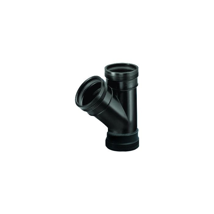 Aquaforte Pièces PP/PE Pièce en T 45° PP F/F - À emboiter - Pour évacuation