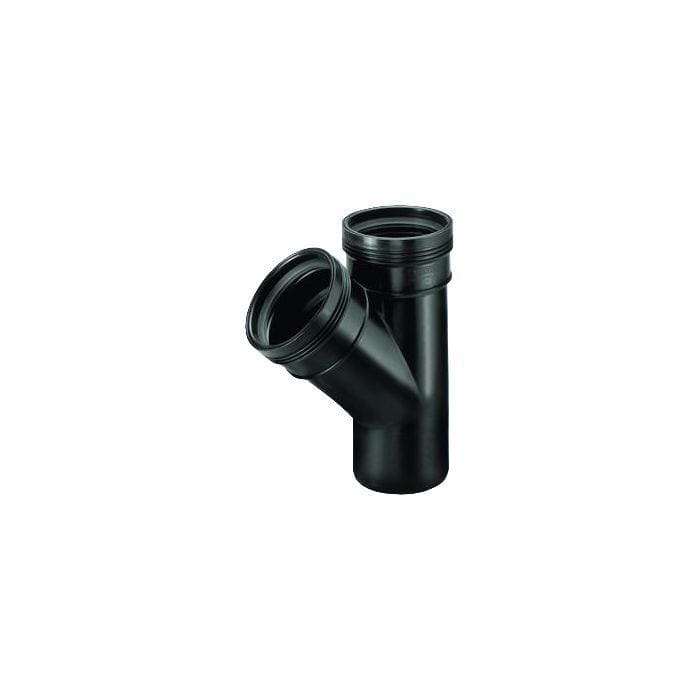 Aquaforte Pièces PP/PE Pièce en T 45° PP M/F - À emboiter - Pour évacuation