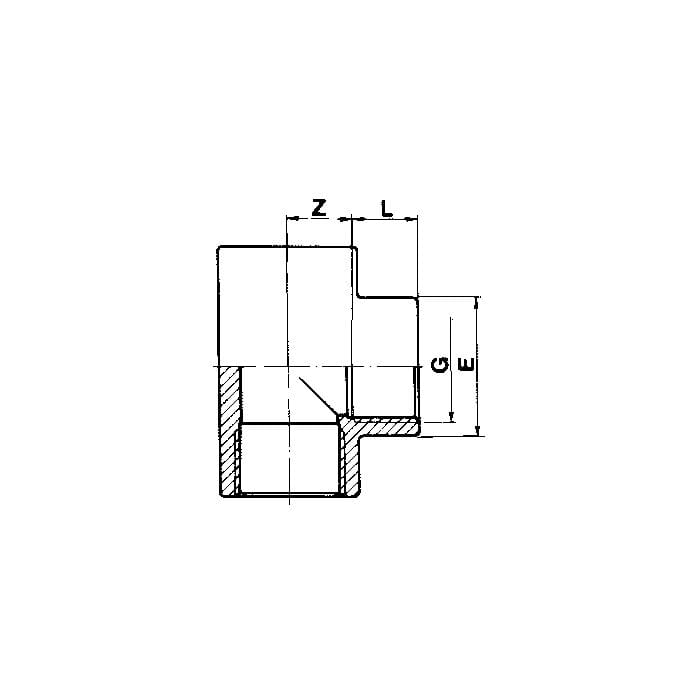 Aquaforte Pieces PVC Pièce en T 90° 3x filet intérieur PVC - À filet - Sous pression