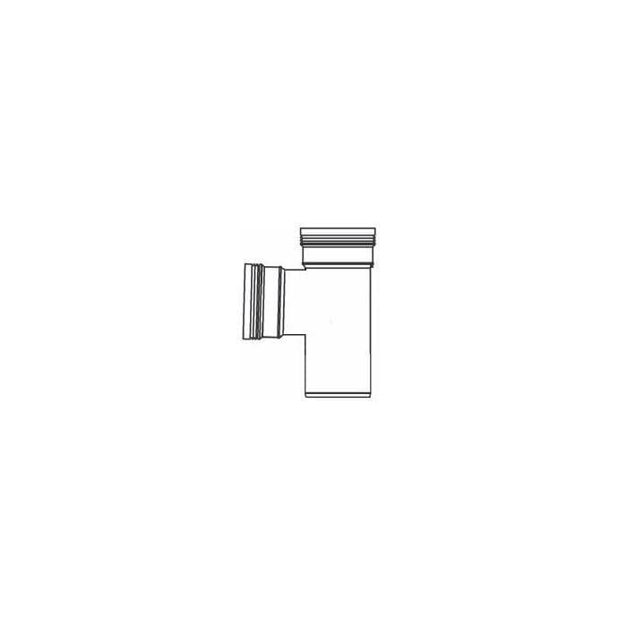 Aquaforte Pièces PP/PE Pièce en T 90° PP M/F - À emboiter - Pour évacuation
