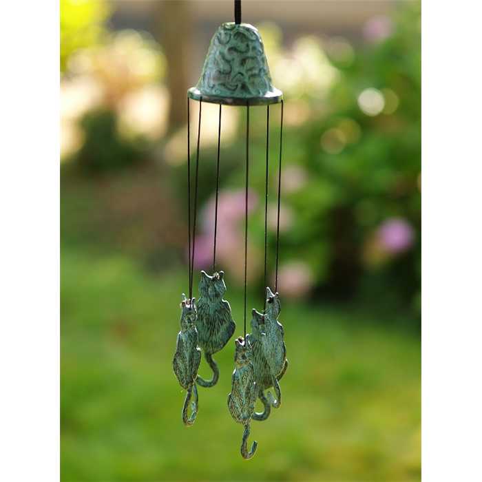 Aquigarden Décoration CARILLONS AVEC DES CHATS WC6809V