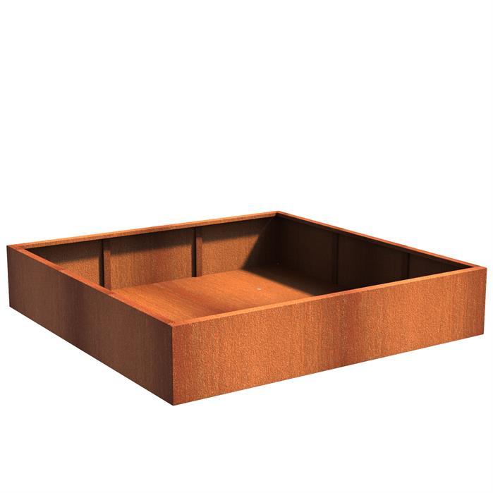 Aquigarden Jardinière en corten - Andes carré 2m x 2m x0.4m ca1.3