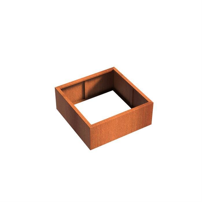 Aquigarden Jardinière en corten - Andes sans fond 1m x 1m x 0.4m CAW5.3