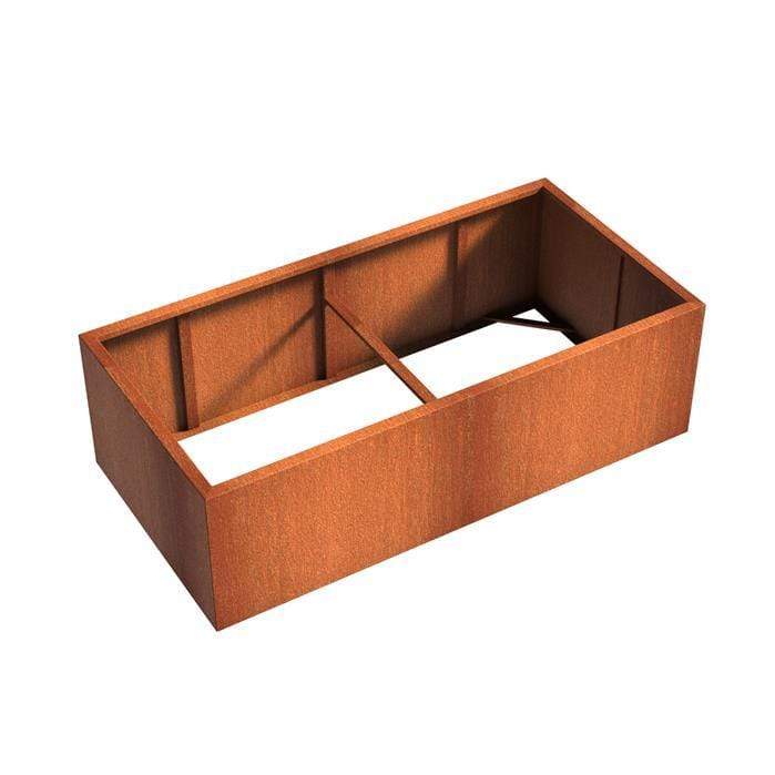 Aquigarden Jardinière en corten - Andes sans fond 2m x 1m x 0.6m CAW20.1