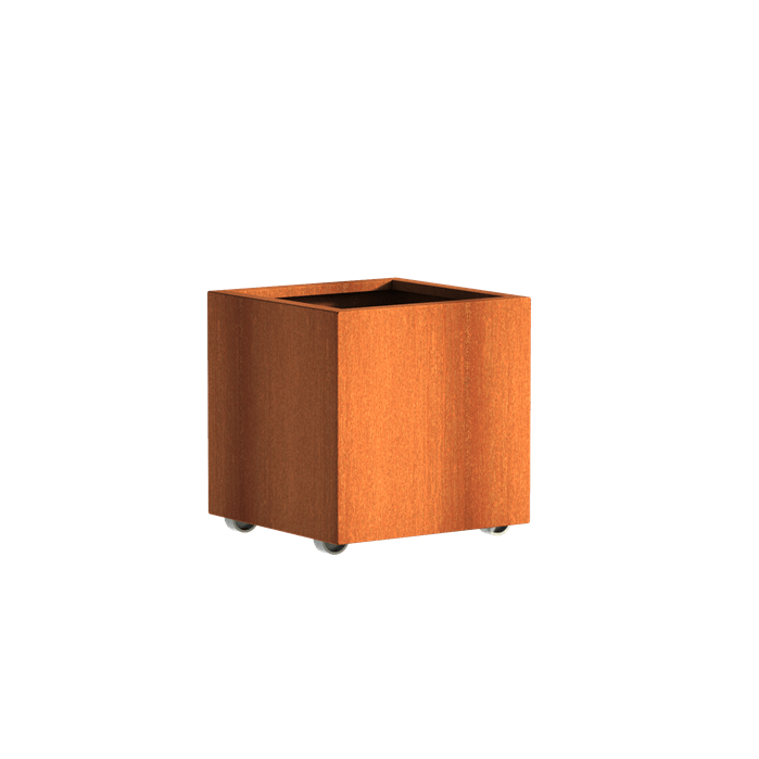 Aquigarden Jardinière en corten - Andes sur roulettes 0.6m x 0.6m x 0.6m CAWL8