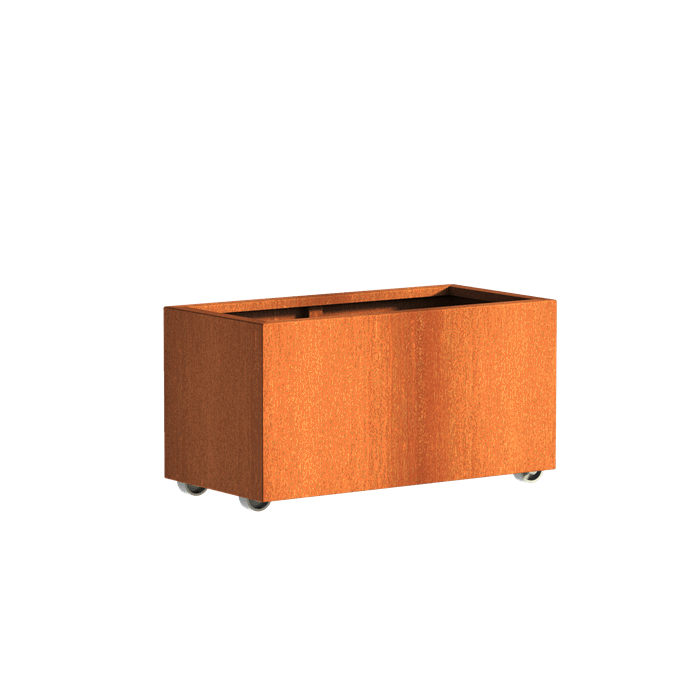 Aquigarden Jardinière en corten - Andes sur roulettes 1m x 0.5m x 0.5m CAWL23.3