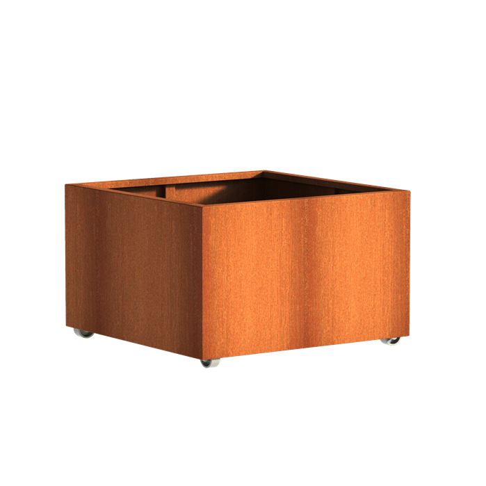 Aquigarden Jardinière en corten - Andes sur roulettes 1m x 1m x 0.6m CAWL5.2