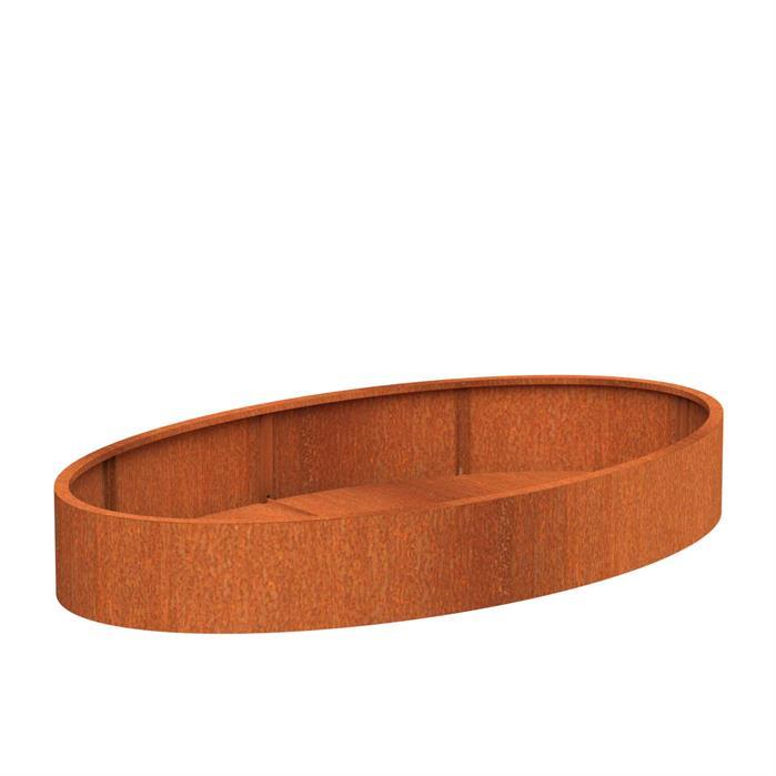 Aquigarden Jardinière en corten - Ellipse 2.8m x 1.6m x 0.4m CEL2