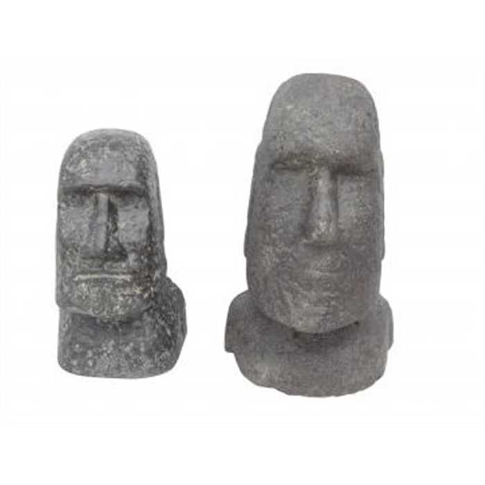 Aquigarden Décoration MOAI HEAD - 12 X 10 X 20CM STONE CAST HANDCRAFTED & COLOUR 4250594780857 P-MOAI-020AF