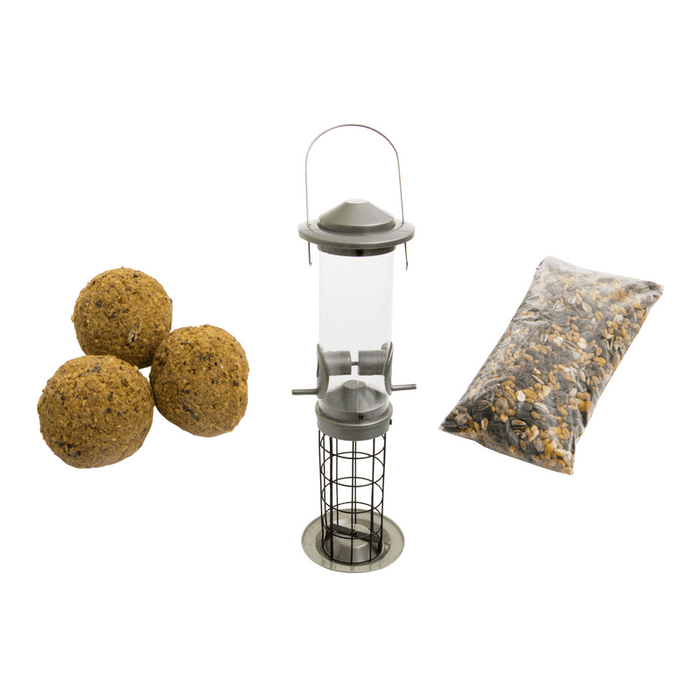 Aquigarden Set de Mangeoire Double + Nourritures & Boules - Mangeoire pour oiseaux sauvages 5400351009557 17681