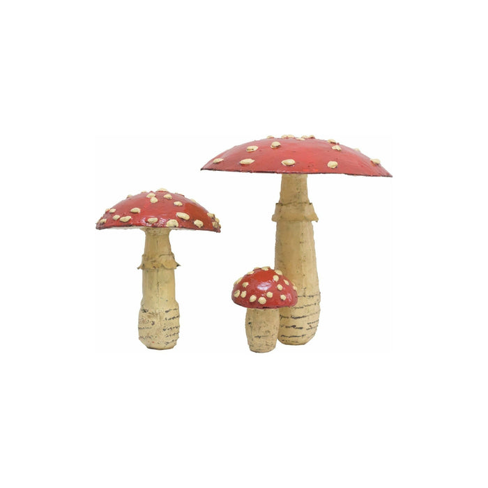 Arrosoir & Persil Amanites set de 3 - Végétal décoratif en métal recyclé CHAMPI3