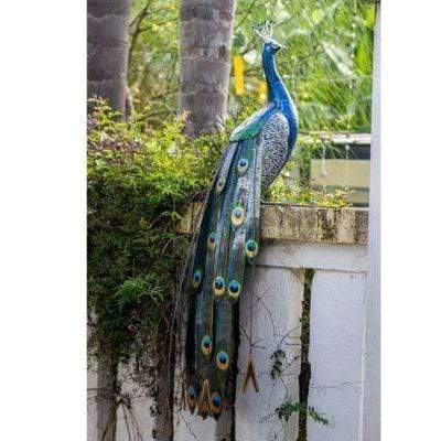 Arrosoir & Persil Paon - Oiseau décoratif en métal recyclé 12031