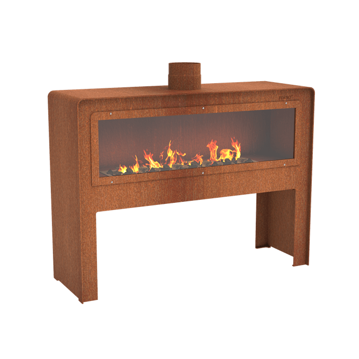 Forno Cooking Feu à gaz en acier corten - 1.19m x 0.4m x 0.9m VBC21