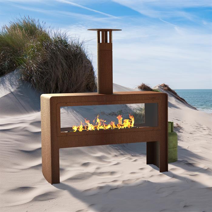 Forno Cooking Feu à gaz en acier corten - 1.19m x 0.4m x 0.9m VBC22