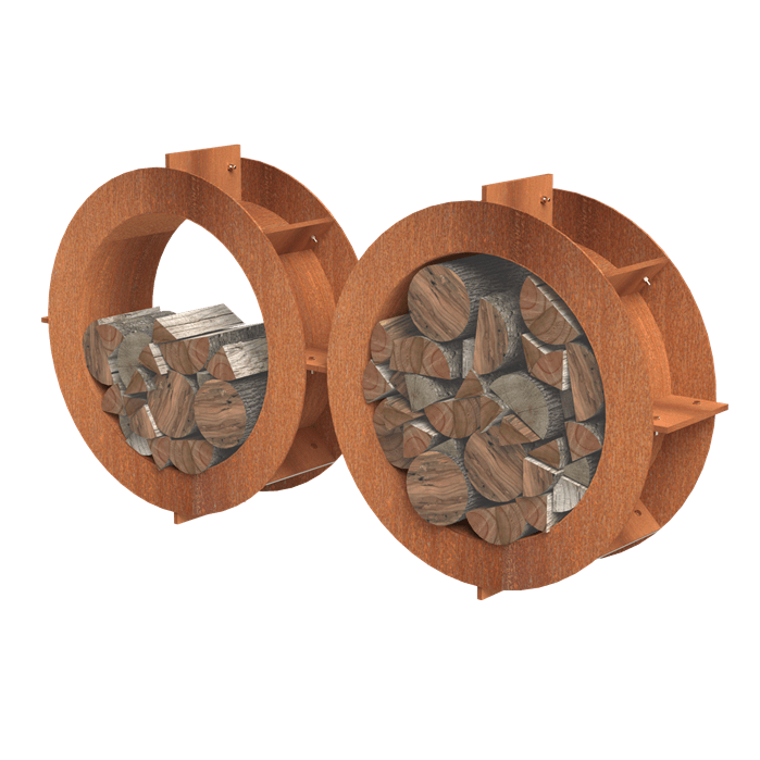 Forno Cooking Stockage de bois en acier corten - 0.8m x 0.25m BFS2