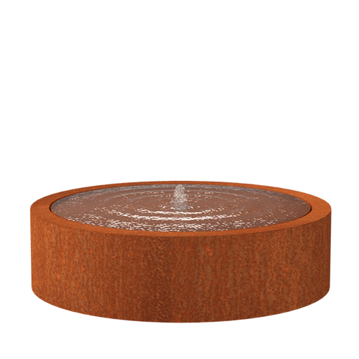 Foudebassin.com Tables d'eau Table d'eau rond en acier corten 145 x 40CM - Avec 1 fontaines + LED CBR4