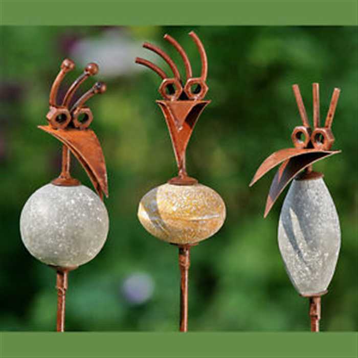 FOUDEBASSIN.COM TUTEUR DE JARDIN AVEC OISEAU 100CM ROUILLE AFFINE 4020606676016 8395900