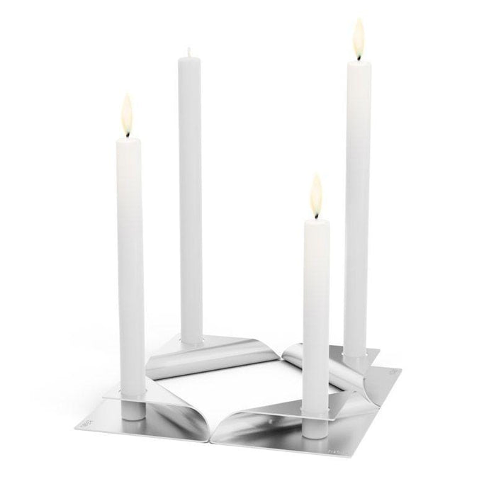 Hofats Argent SQUARE CANDLE Ensemble de Bougeoirs (4Pcs)
