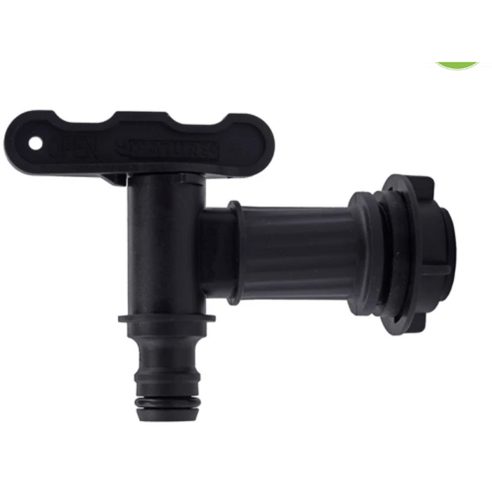 Nature Garden Robinet en polyéthylène Noir - Pour sortie de cuve d'eau de pluie (avec passage de paroi) 8711338704080 6070408