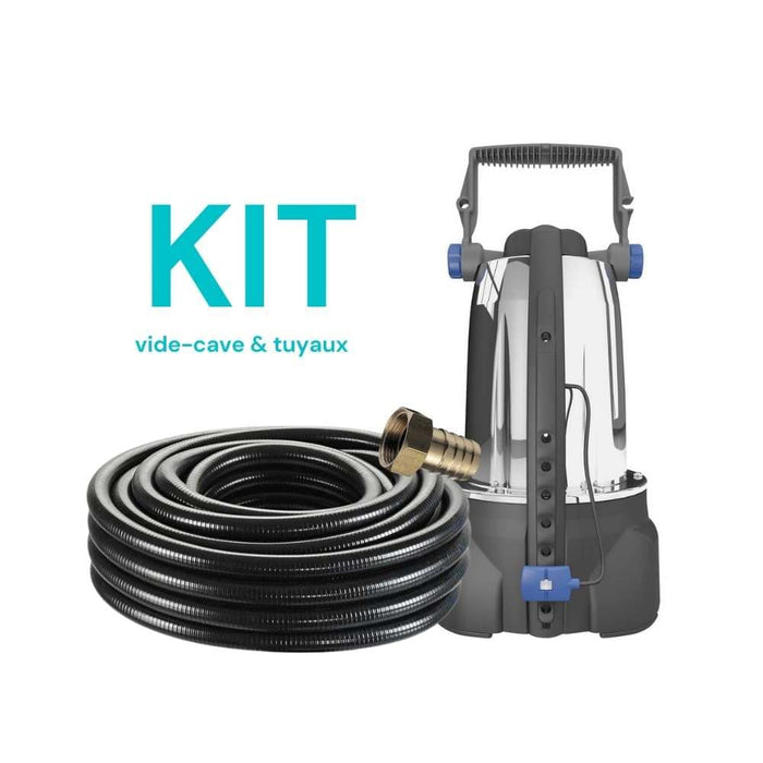 Oase Living Water Pompes vide-cave Kit (Tuyau de 10M Souple & Pompe Vide-Cave) - ProMax ClearDrain 11000 - Pompe vide-cave pour eau claire - Oase