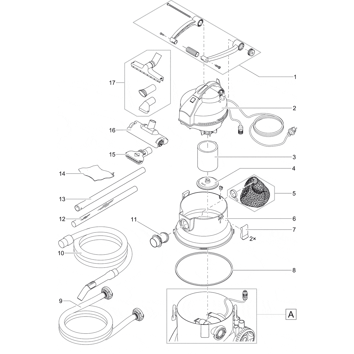 Pondovac 5 accessoires en reserveonderdelen