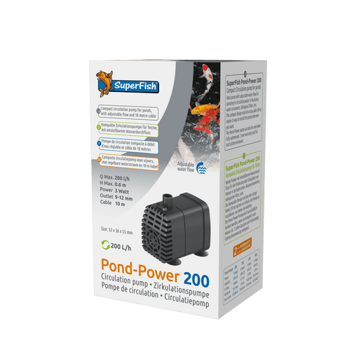 Oase Living Water Pompes pour jeux d'eau Pond-Power 200 - Pompe de circulation ou pour petits jeux d'eau - Superfish 8715897287794 07060450