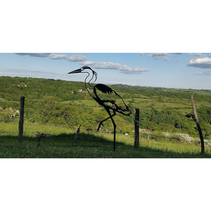 Ombre Sauvage Décoration Héron - Silhouette en acier corten HERONOMBRE