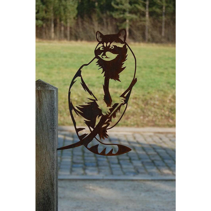 Ombre Sauvage Décoration Raton Laveur - Silhouette en acier corten 2018OS04