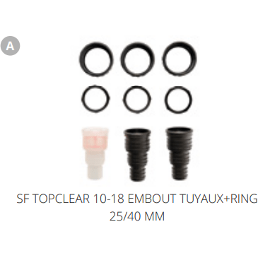 Superfish A. SF TOPCLEAR 10-18 EMBOUT TUYAUX+RING 25/40 MM Pièces détachées pour Top Clear 10000 06020660