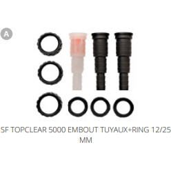 Superfish A. SF TOPCLEAR 5000 EMBOUT TUYAUX+RING 12/25 MM Pièces détachées pour Top Clear 5000 06020655