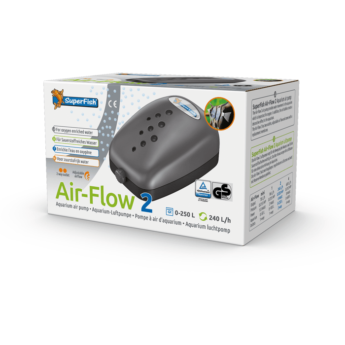 Superfish Pompes à air Air Flow 2 - Pompe à air d'aquarium 8715897006685 A7010025