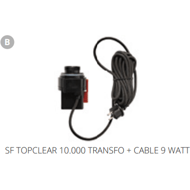 Superfish B.  SF TOPCLEAR 10.000 TRANSFO + CABLE 9 WATT Pièces détachées pour Top Clear 10000 06020645