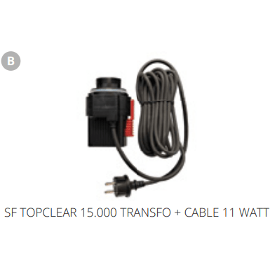 Superfish B. SF TOPCLEAR 15.000 TRANSFO + CABLE 11 WATT Pièces détachées pour Top Clear 15000 06020715